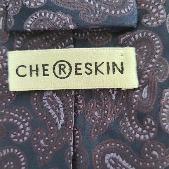 2/30$ CHERESKIN Purple and navy Paisley  tie, men's necktie - Picture 10 of 10